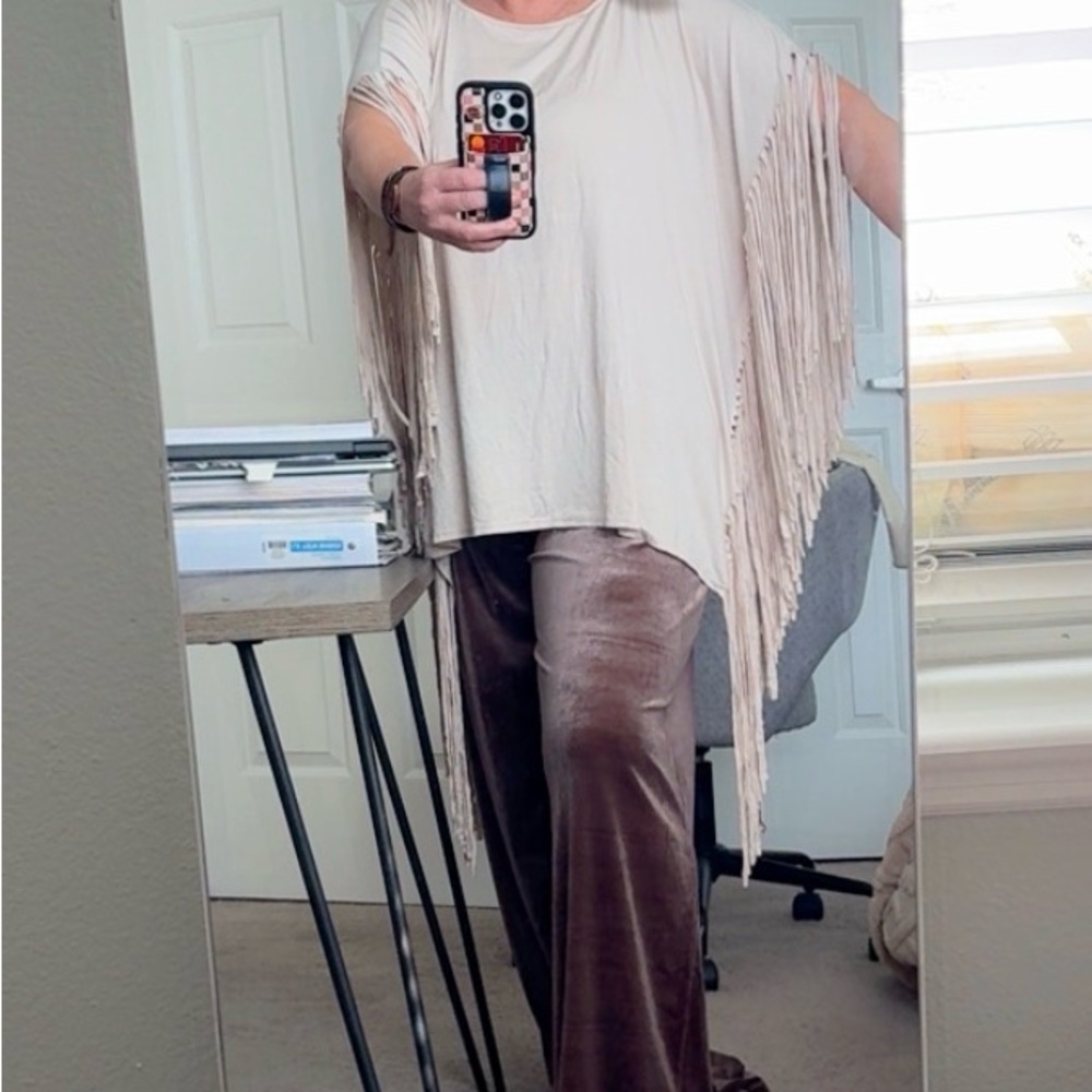 NWT Three Bird Nest Velvet Wide-Leg Pants in Taupe Brown